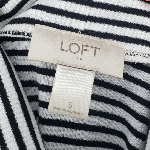 Loft Striking Black & White Stripe Turtle Neck Dress - Picture 6 of 9